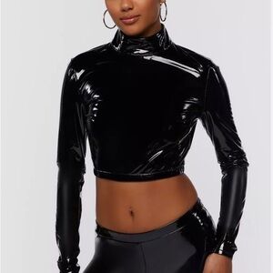 Forever 21 vinyl crop top large